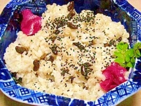 もち麦入り☆切り餅で豆おこわ風